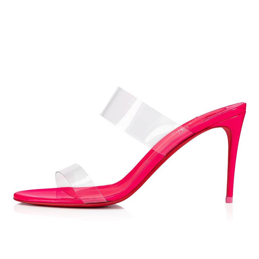 Women's Christian Louboutin Just Nothing 85mm Patent Leather Mules - Pink [2349-016]